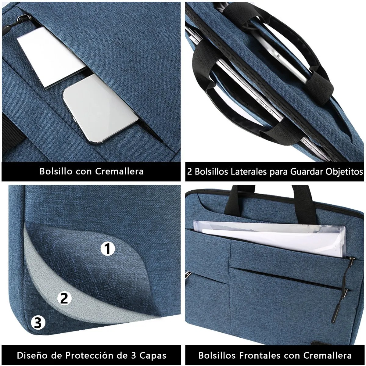 Bolsa Malet&iacute;n Para Port&aacute;til De 15.6'' Azul con Grisaceo image number null