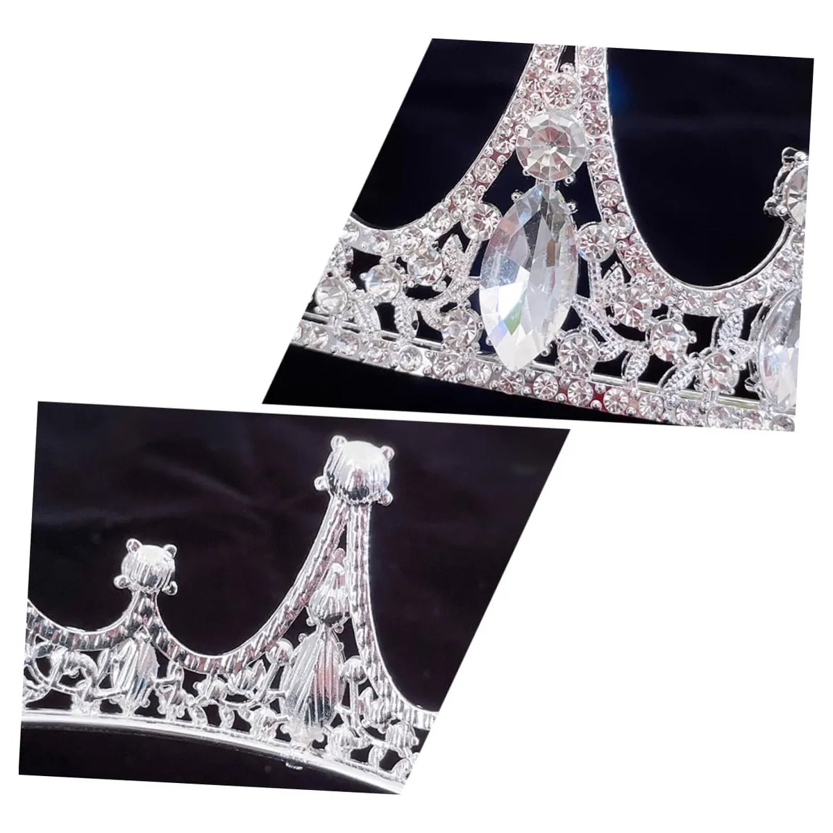 Reina Corona Princesa Boda Tiara Tiara Nupcial Y Cumplea&ntilde;os Color Plateado image number null