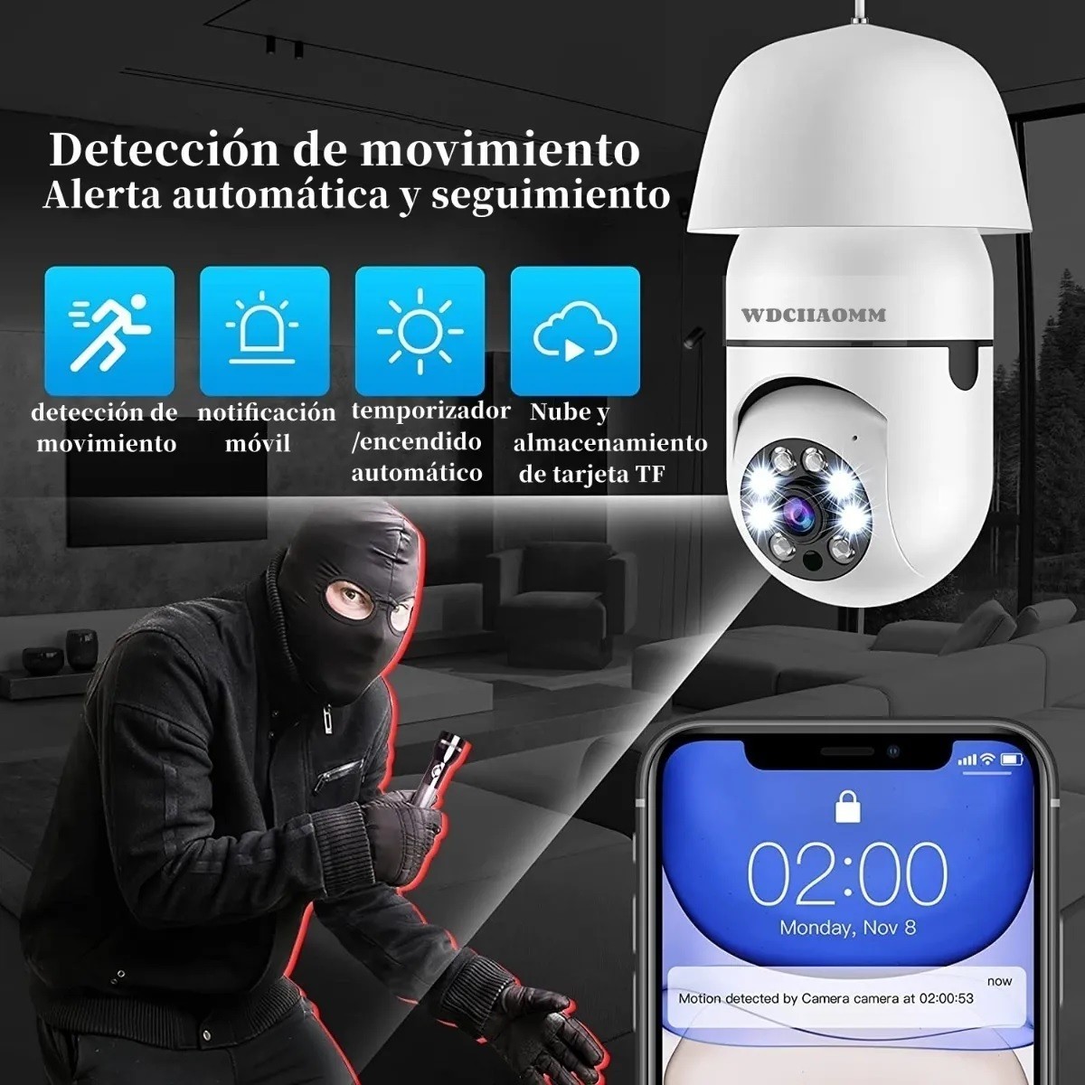 C&aacute;mara De Seguridad Socket 3mp Wifi Exterior/interior 360&ordm; image number null
