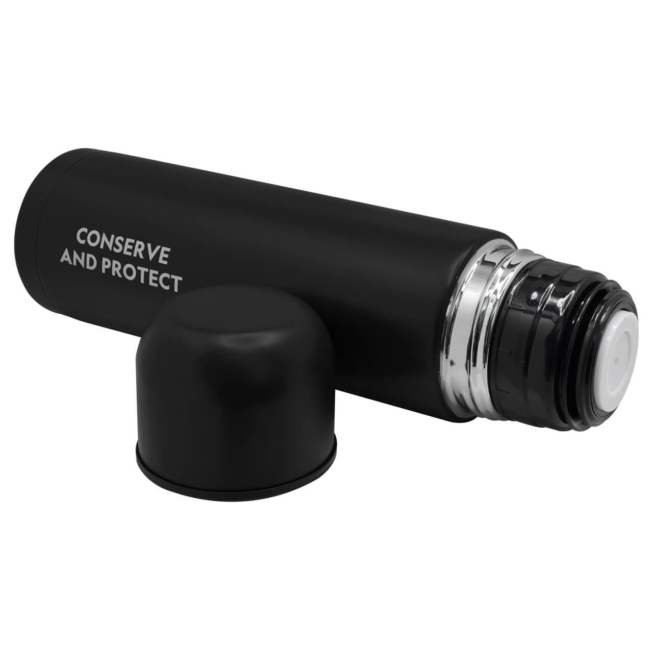 Termo tipo bala Nat Geo, CONSERVE AND PROTECT, acero inoxidable de 500 ml, THNG21, negro mate image number null