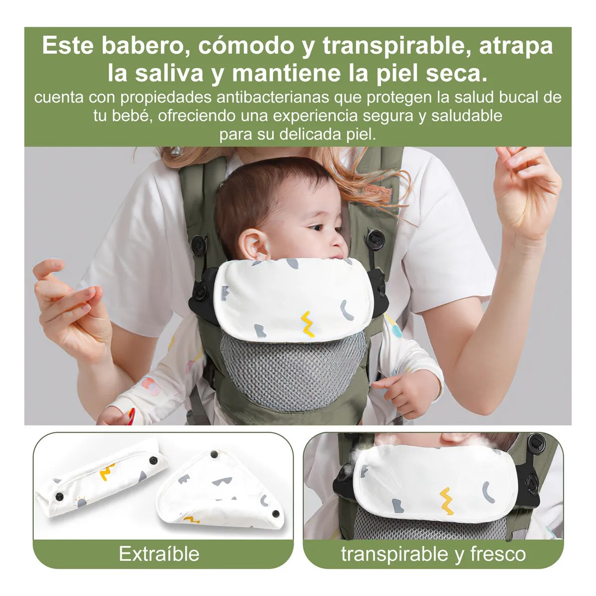 Cangurera Bebe Mochila Portabebes Color Verde image number null