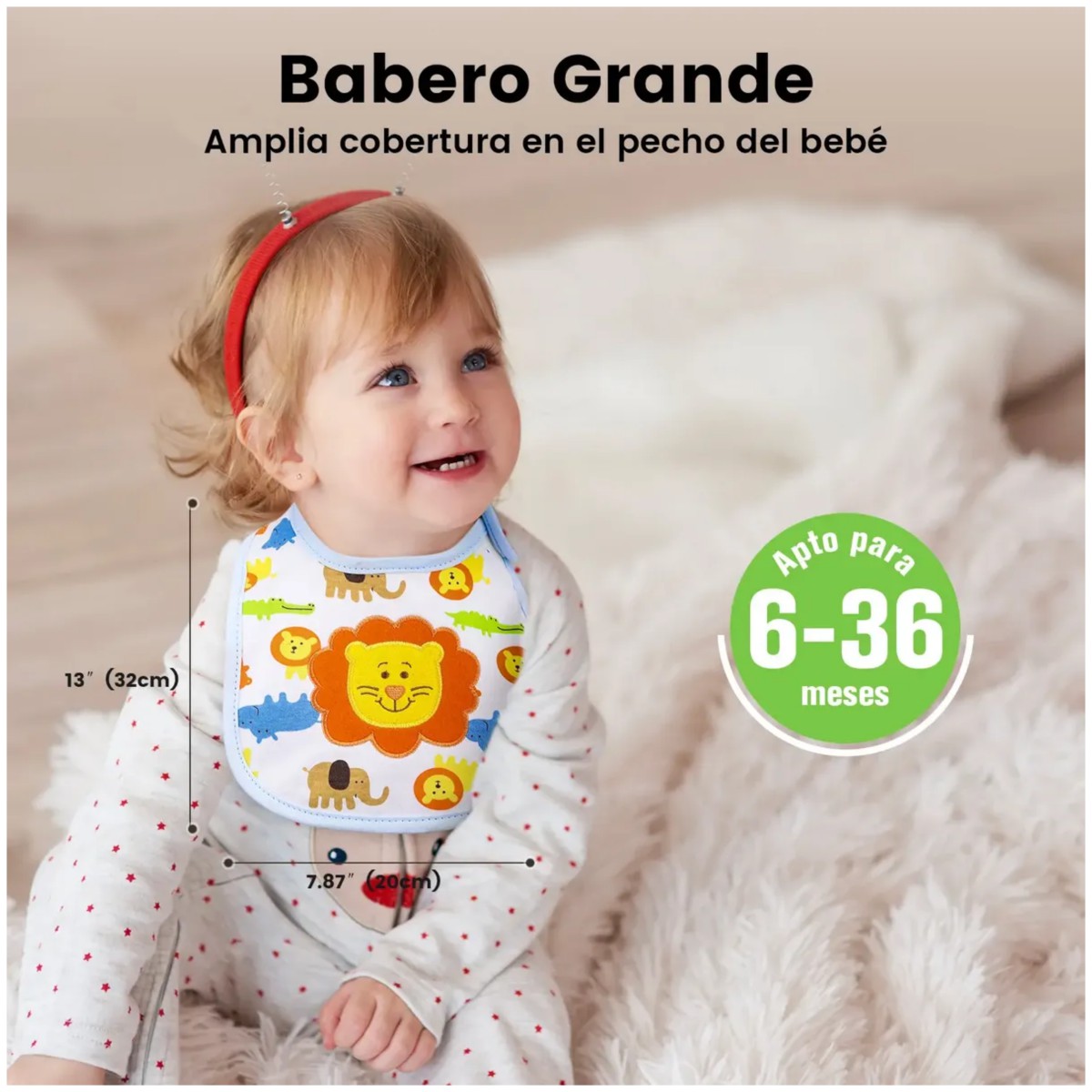 Juego De 8 Baberos Impermeables Para Bebe Unisex image number null
