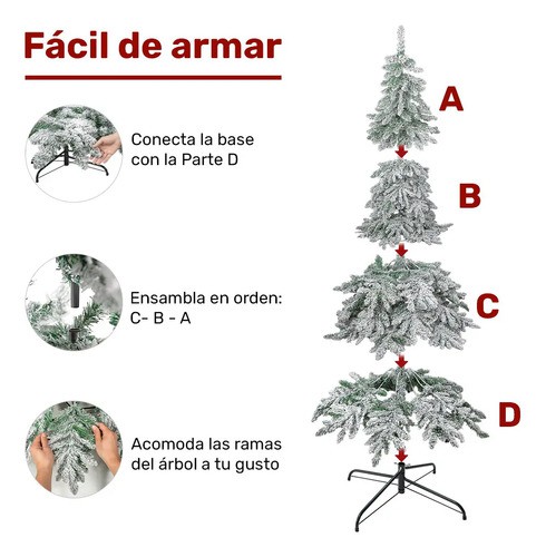 Arbol Navidad Luces Led Super Nevado Gigante 2.55m Pino Jardimex image number null
