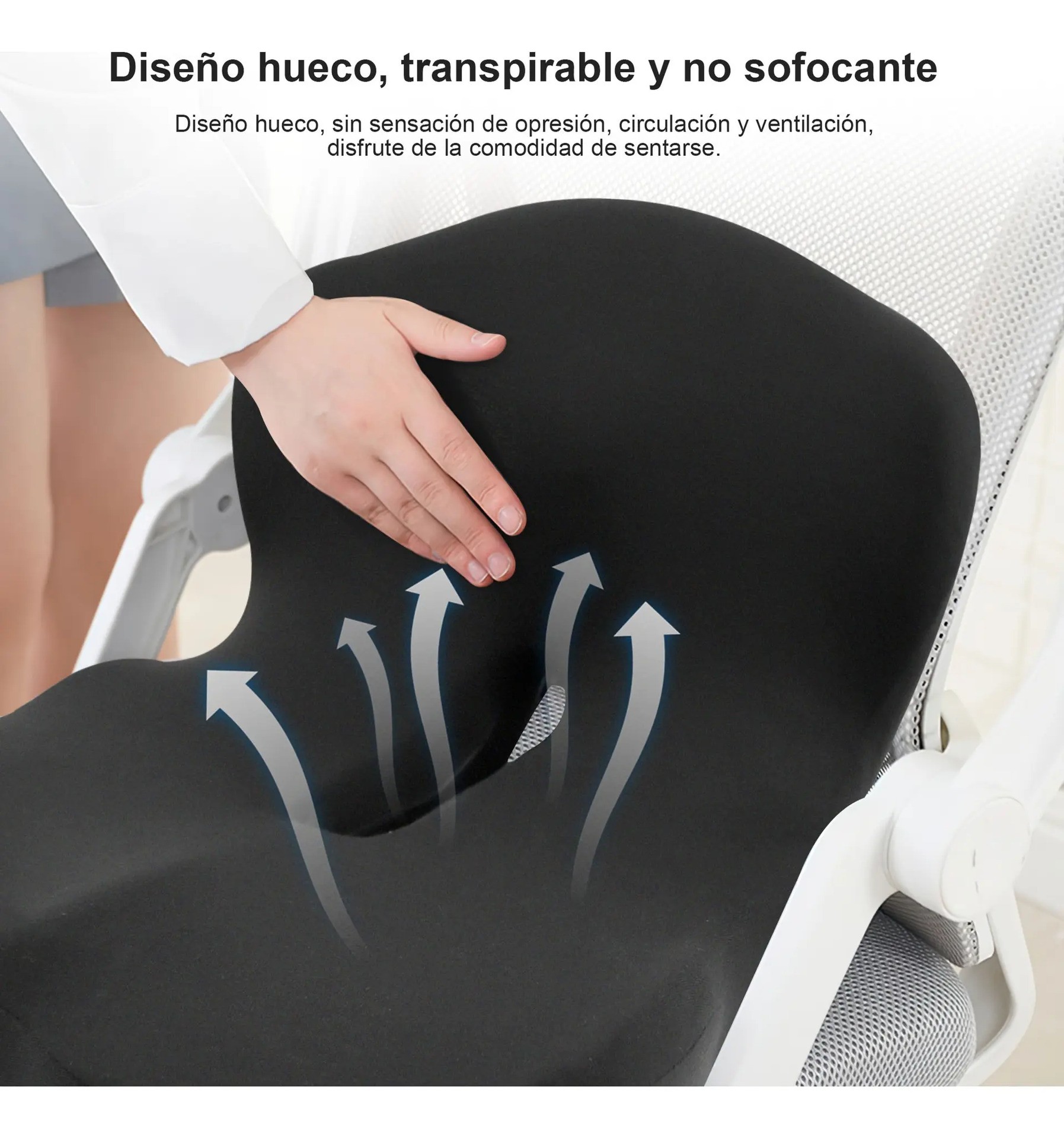 Cojin De Asiento Soporte Lumbar Respaldo Sillas Auto Oficina negro image number null