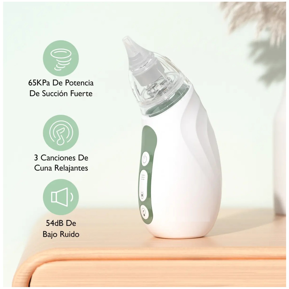 Aspirador Nasal El&eacute;ctrico para Beb&eacute;s Port&aacute;til Verde image number null