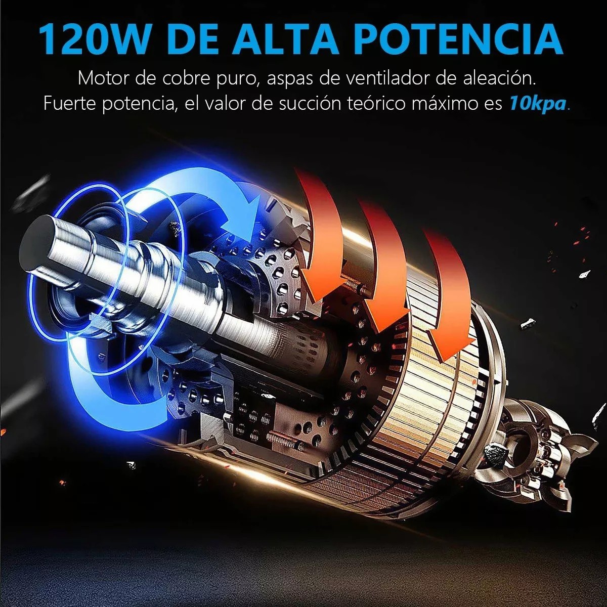 Aspiradora De Mano Inal&aacute;mbrica Para Hogar Y Autom&oacute;vil 10kpa image number null