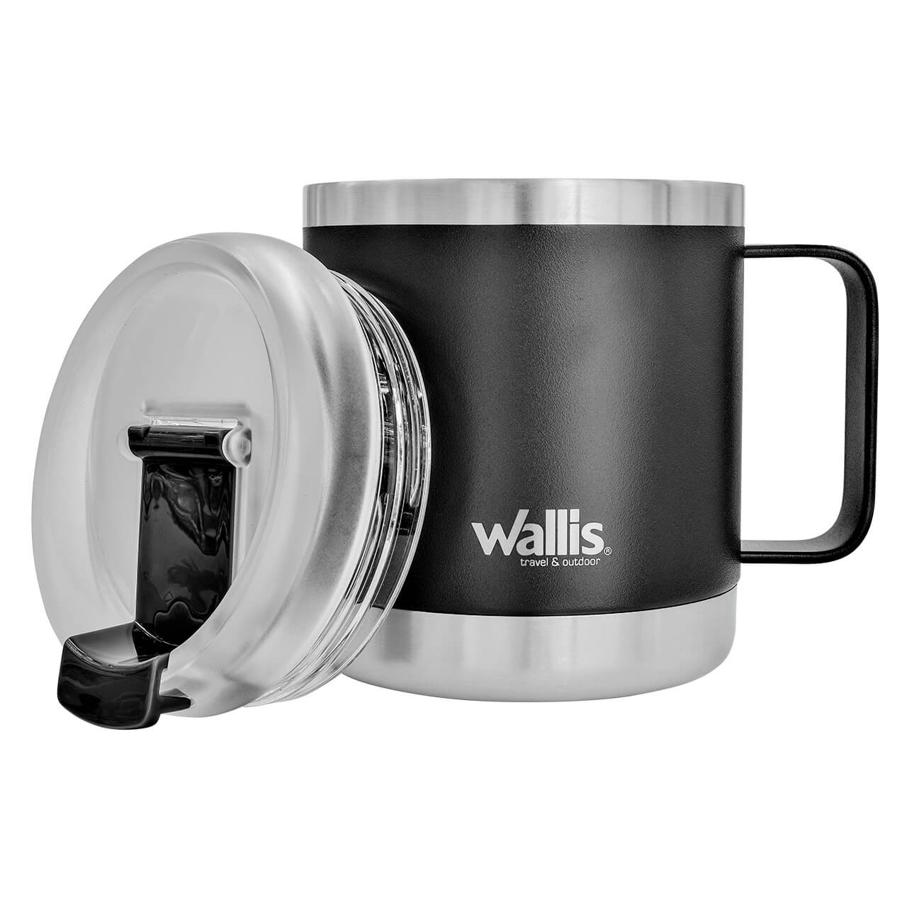 Taza t&eacute;rmica con protector a salpicaduras y tapa rosca, 470 ml, M28903113, negro mate image number null
