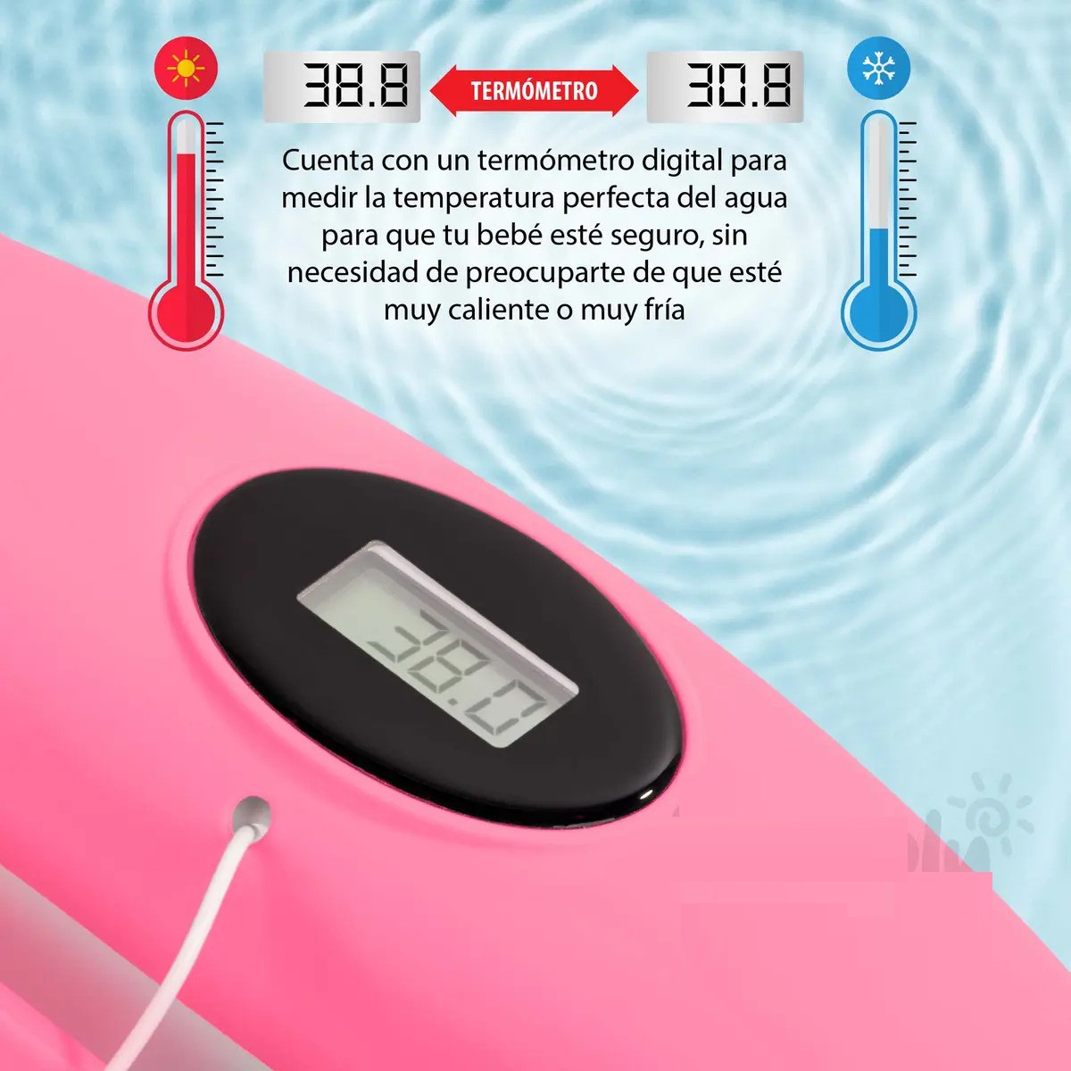 Ba&ntilde;era Tina Bebe Con Coj&iacute;n 2pz ROSA BLANCO image number null