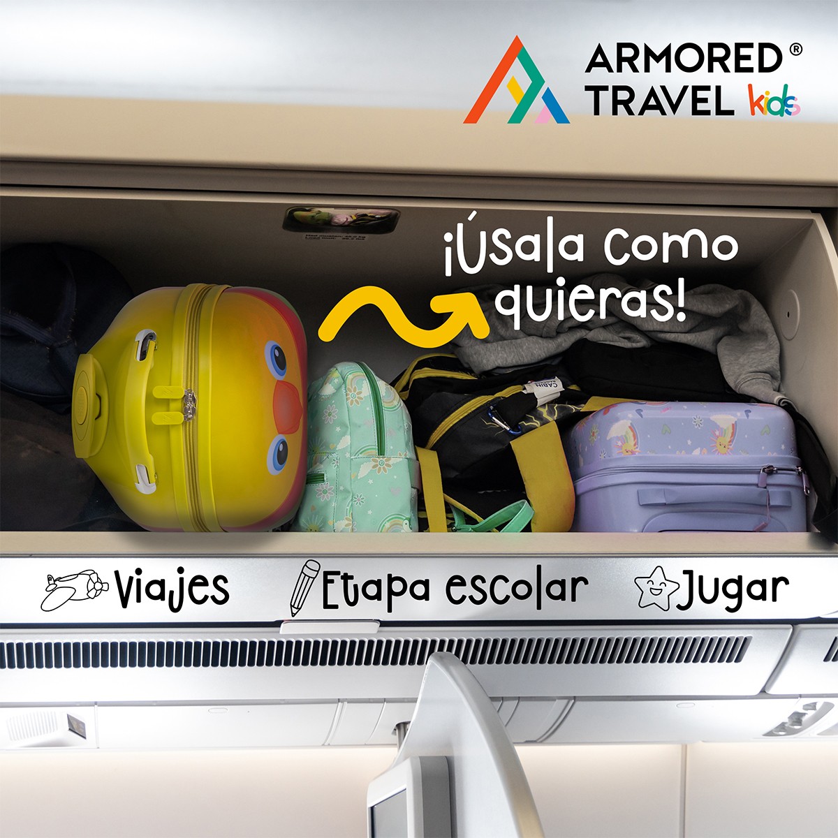 Maleta de viaje ni&ntilde;as ni&ntilde;os carry-on mochila r&iacute;gida infantil con ruedas 16 k&iacute;nder Preescolar usos m&uacute;ltiples Edades 2 a 6 a&ntilde;os Armored kids P&aacute;jaro. image number null