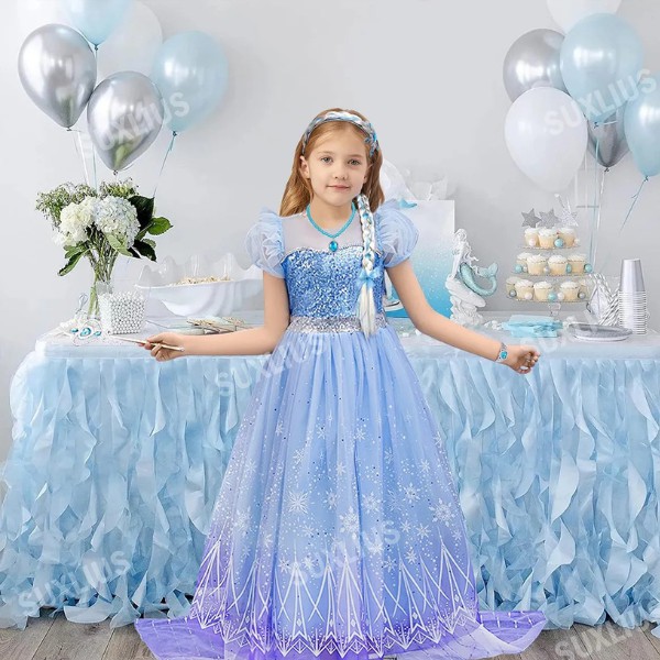 Vestido De Princesa De Elsa, Disfraz De Frozen 2 Dise&ntilde;o para Ni&ntilde;a, Ropa De Halloween, Fiesta o Cosplay, Cumplea&ntilde;os image number null