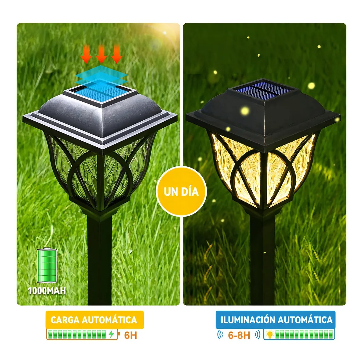 4pzs L&aacute;mpara Solar Jard&iacute;n Impermeable Luz Solares Exterior Blanca C&aacute;lido image number null