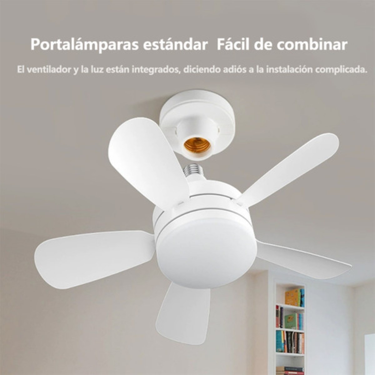 Lampara Ventilador De Techo Con Luz Abanicos De Techo BLANCO image number null