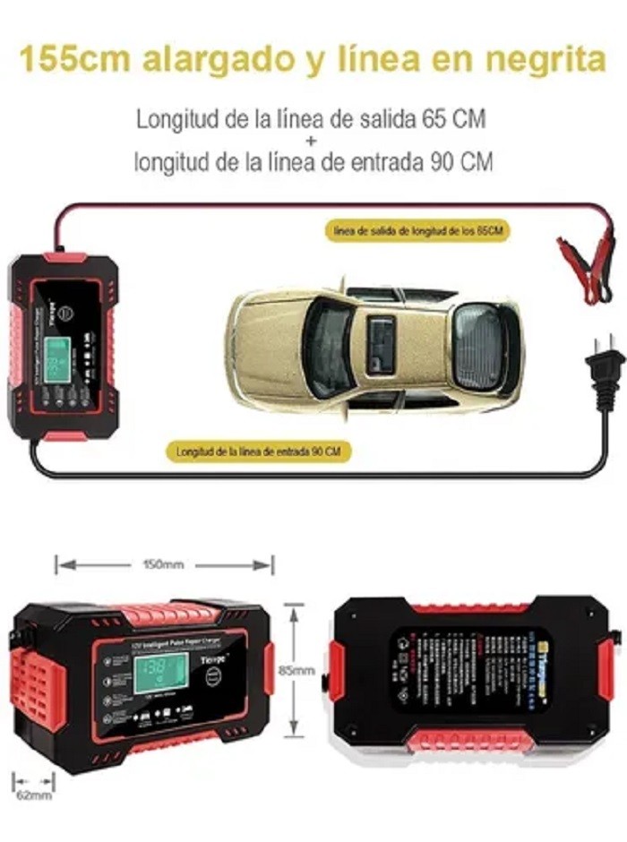 "Cargador De Bater&iacute;a Port&aacute;til Para Coche/motocicleta 12v " image number null