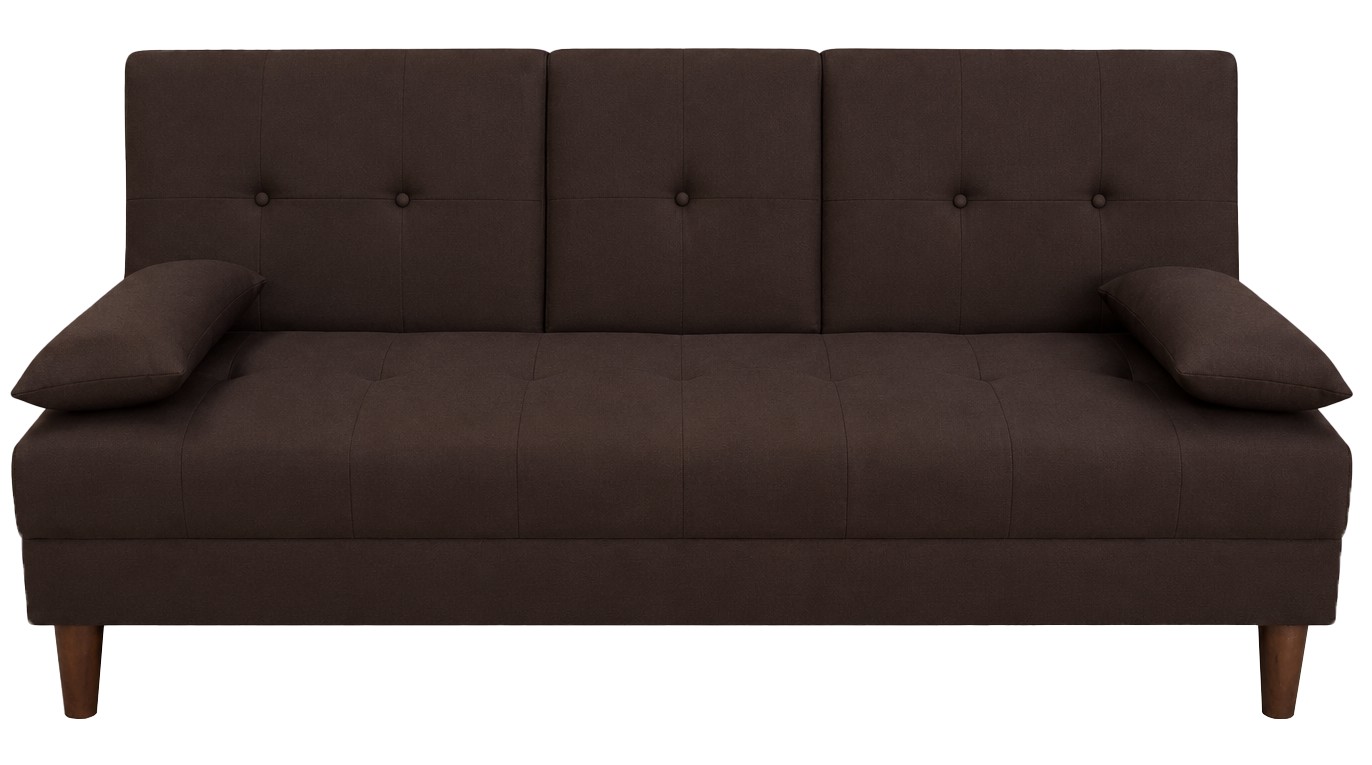 Sof&aacute; Cama Reclinable El Bazar Store Hawai Lino Chocolate Fut&oacute;n Respaldo Abatible Moderno image number null