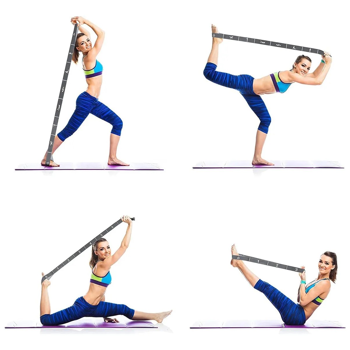 Banda De Estiramiento Yoga Elastica Liga Pilates Color Gris image number null