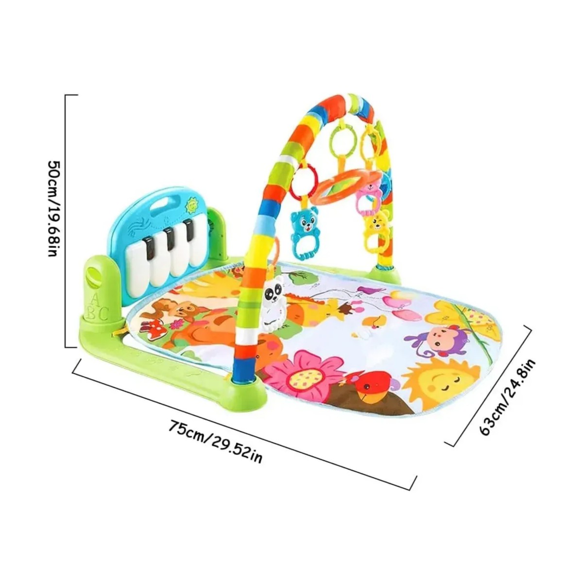 Gimnasio Acolchado Tapete Bebe Alfombra Infantil Con Piano Verde image number null