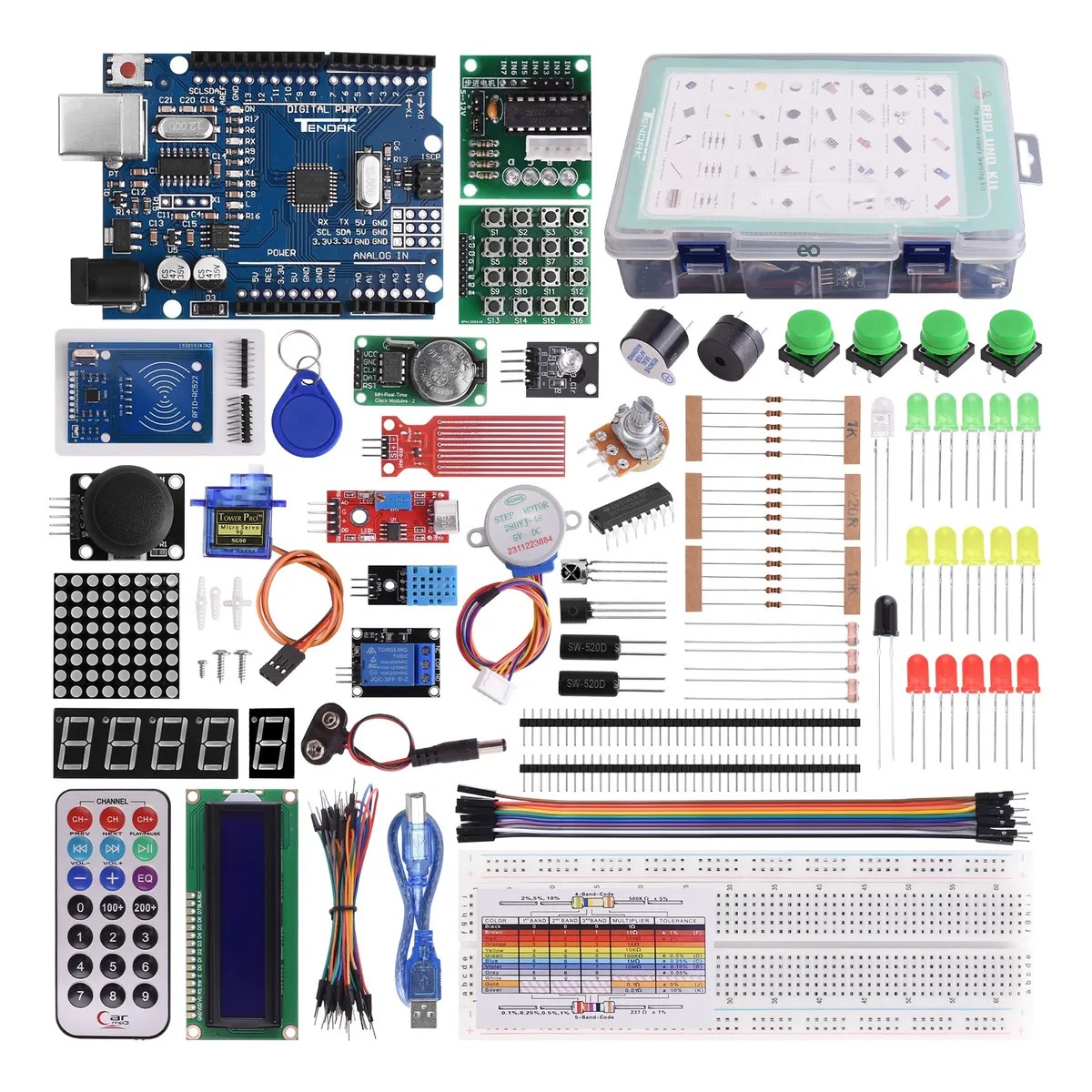 Kit Electronica B&aacute;sico Inicio Compatible Con Arduino Uno R3 image number null