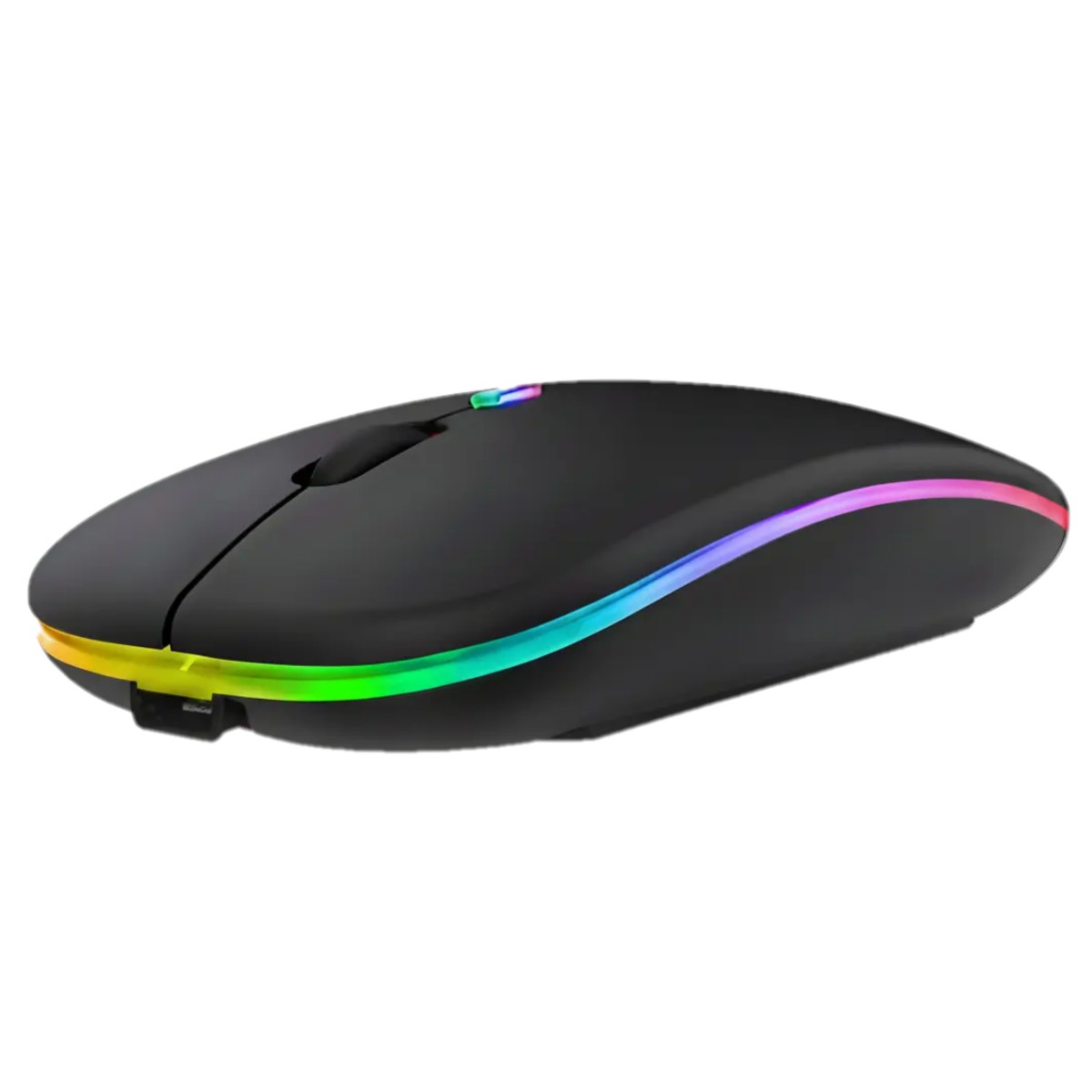 Rat&oacute;n Silencioso Inal&aacute;mbrico Recargable Color Negro y Gris 2 Piezas image number null