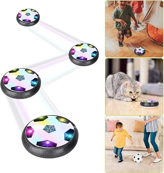 AVEDISTANTE Juguetes para Ni&ntilde;o,Air Football Kit Juguete Bal&oacute;n de F&uacute;tbol(1 Goal +2 meta),Juegos padre-hijo,Aire F&uacute;tbol para Actividades Interiores o Exteriores con LED, Juegos para ni&ntilde;os de 3 a 14 a&ntilde;os. image number null