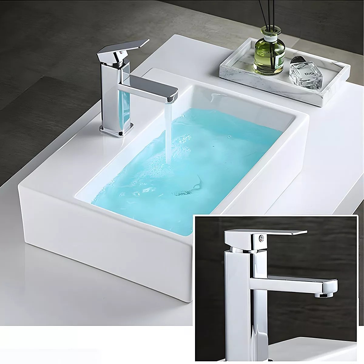 Grifo Ba&ntilde;o Llave Monomando Fregadero Mezcladora Inoxidable Plata image number null