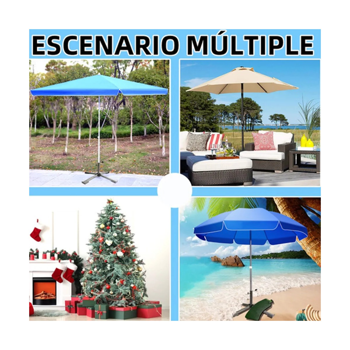 Base Para Sombrilla Playa Jardin, Plegable Resistente Negro image number null