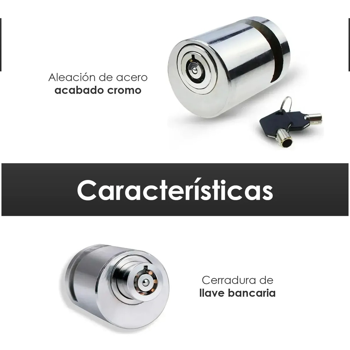 2pz Bloqueo Freno Disco Moto Candado Impermeable Con 2 Llave plata image number null