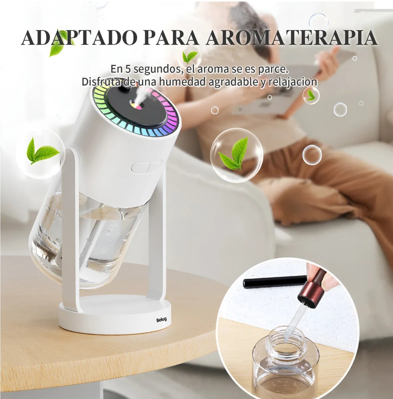 Humidificador Difusor Aceites Esenciales Difusores Aroma Blanco image number null