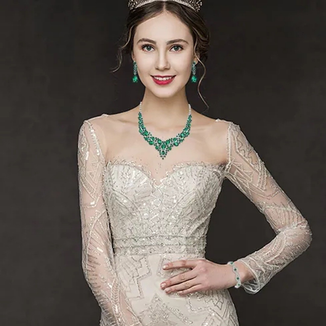 Conjunto De Joyas Para Mujer Collar Y Aretes Y Pulsera image number null