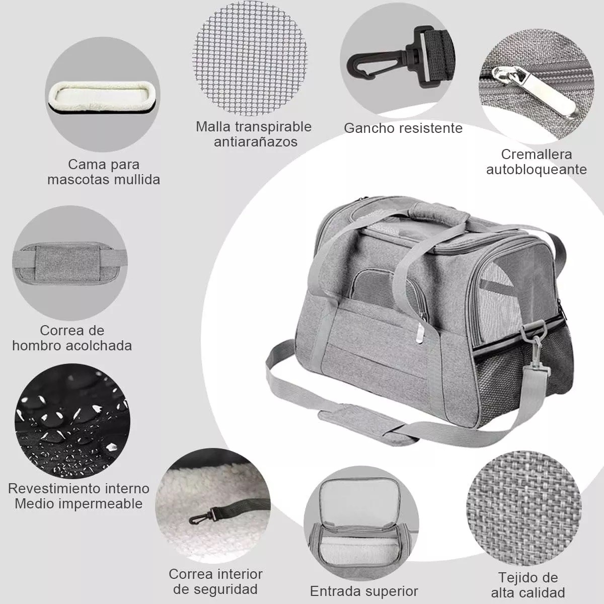 Transpirable Mochila Transportadora Con Suave Mantas Perros Gatos image number null