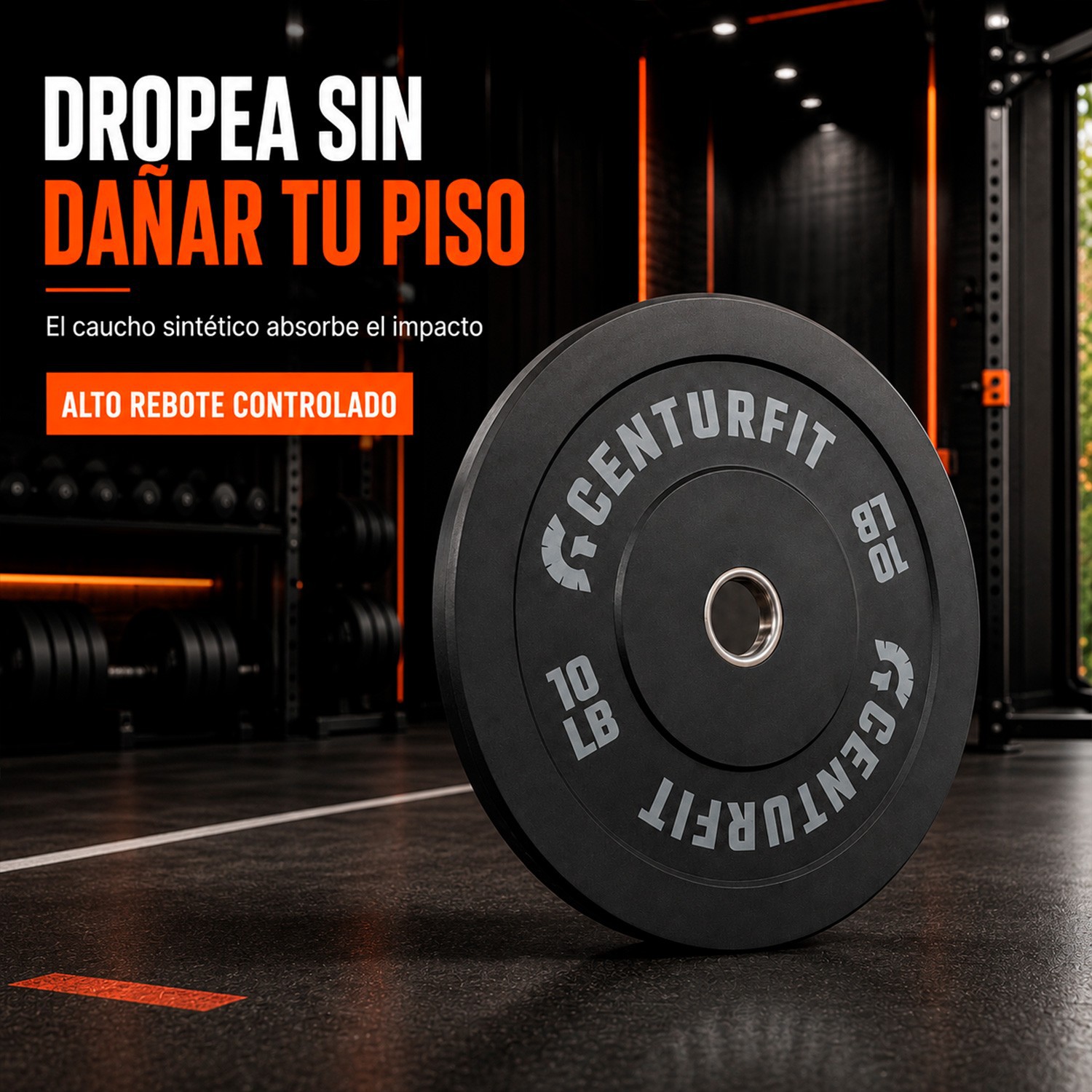 Par Disco Bumper Olimpico Libras Centro Acerocaucho Crossfit Gris Centurfit image number null