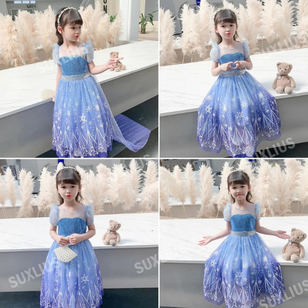 Vestido De Princesa De Elsa, Disfraz De Frozen 2 Dise&ntilde;o para Ni&ntilde;a, Ropa De Halloween, Fiesta o Cosplay, Cumplea&ntilde;os image number null
