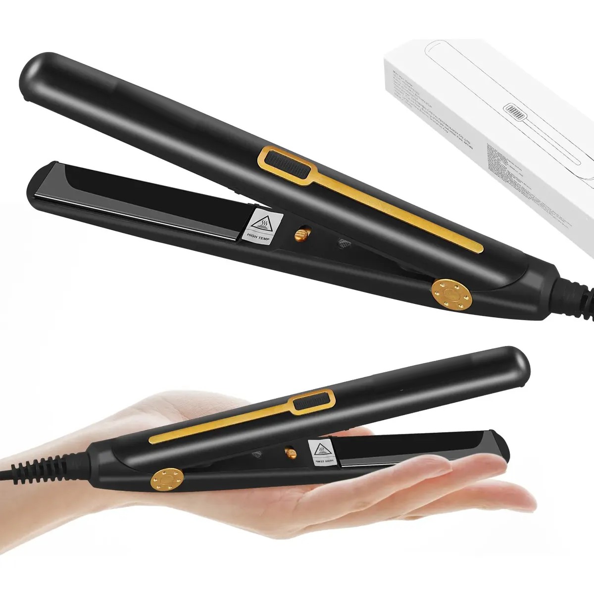 Plancha De Pelo Mini Port&aacute;til Con Rizos Profesional 2en 1 image number null