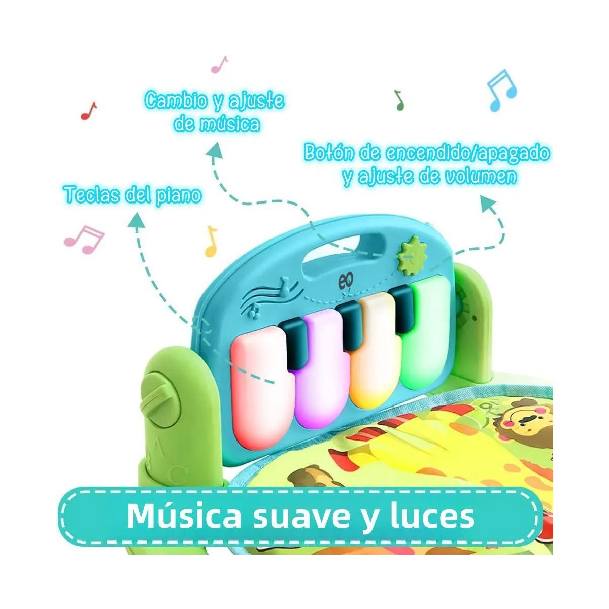 Gimnasio Acolchado Tapete Bebe Alfombra Infantil Con Piano image number null