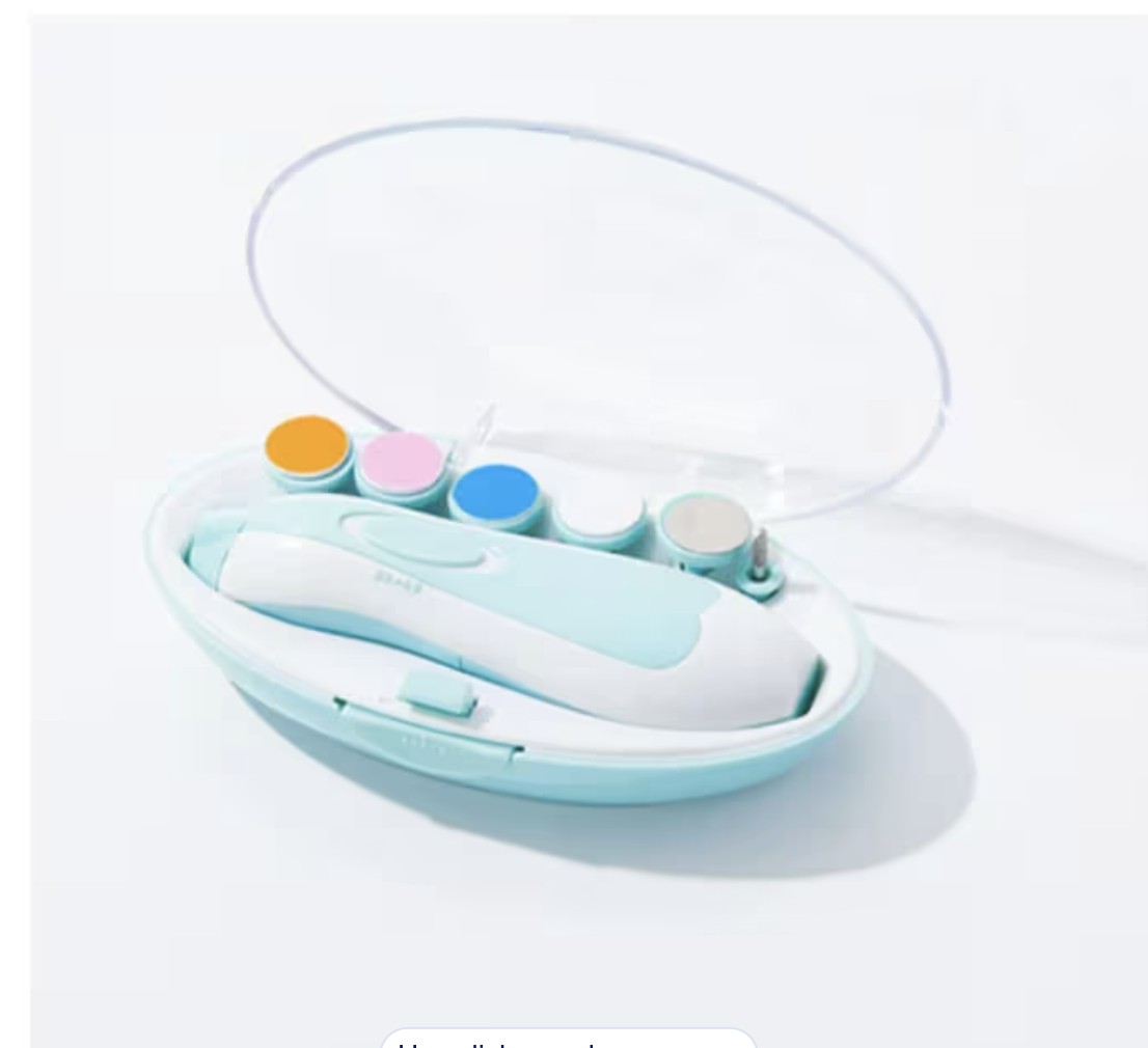 Lima De U&ntilde;as Beb&eacute; Corta&uacute;&ntilde;as Para Bebe El&eacute;ctrico Con Luz Led Modelo Azul image number null