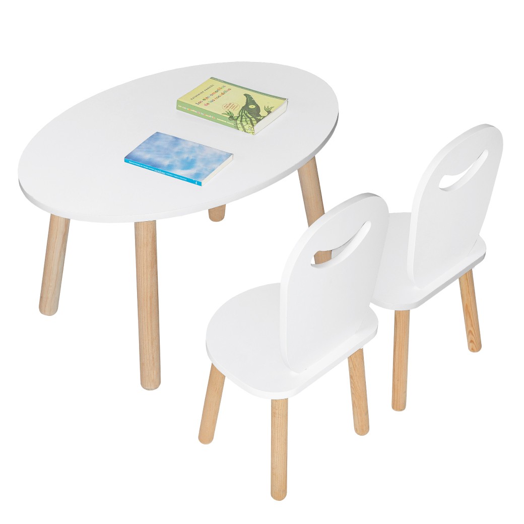 Set Mesa Infantil Con Dos Sillas De Madera hasta los 9 a&ntilde;os de edad image number null