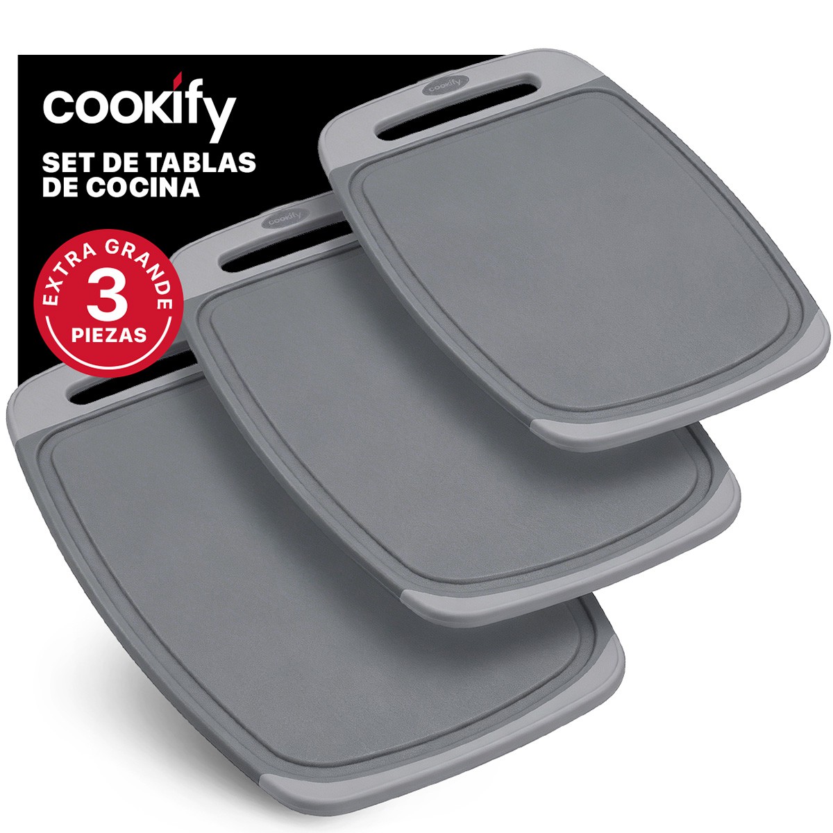 Set 3 Tablas de Cocina Para Picar Cortar Cookify. image number null