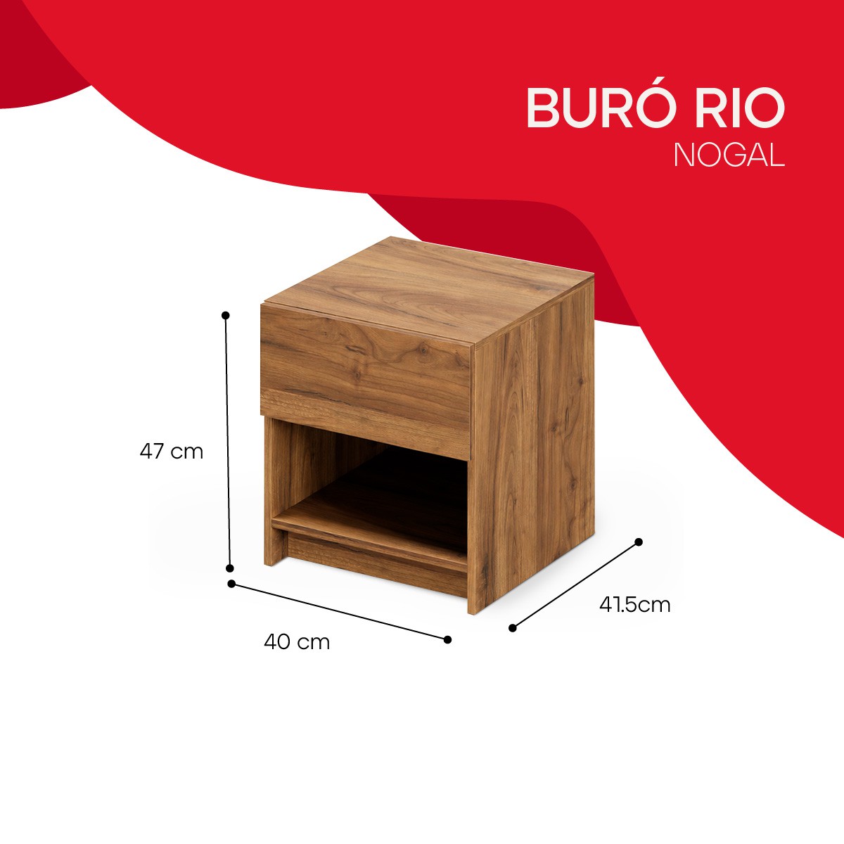 Set 2 Buros Rio, Atlas Del Descanso Color Nogal image number null