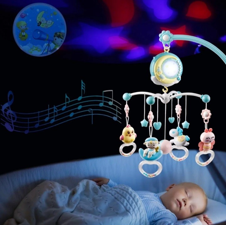 Sonaja M&oacute;vil Musical De Beb&eacute; Cuna Unisex Giratoria, Con Proyector image number null