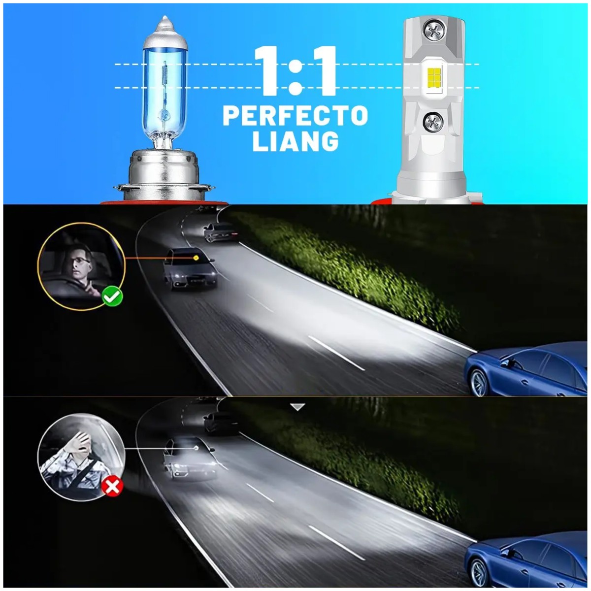 Faros Led Conector H11 Canbus Auto 20000lm 2 Piezas image number null