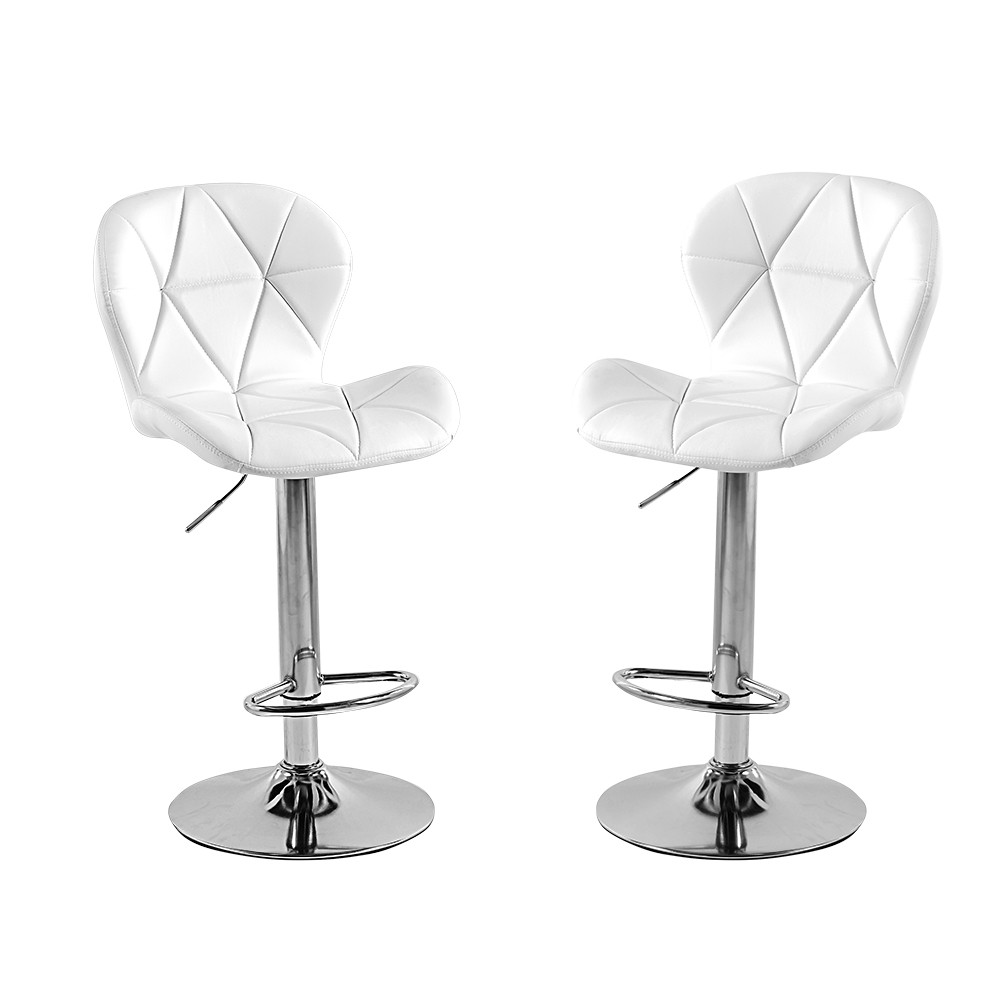SET DE 2 BANCOS PARA BARRA CON RESPALDO ALTO COLOR BLANCO image number null