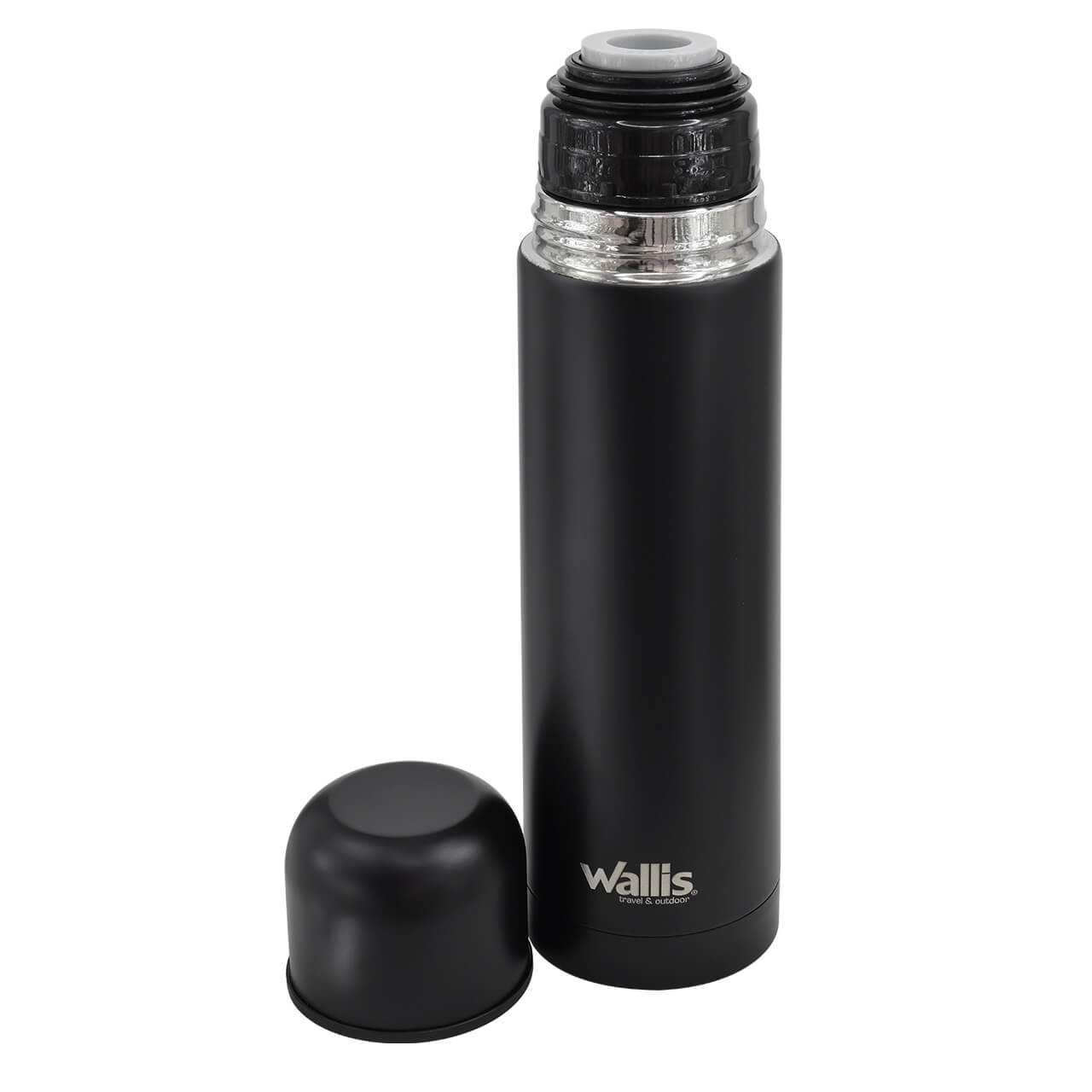 Termo de acero inoxidable con v&aacute;lvula antiderrames y tapa rosca, 500 ml, F28903122, negro image number null
