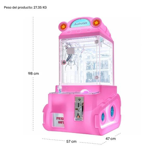 Maquina Garra Atrapa Peluches Audiotek Rosa Arcade Led image number null