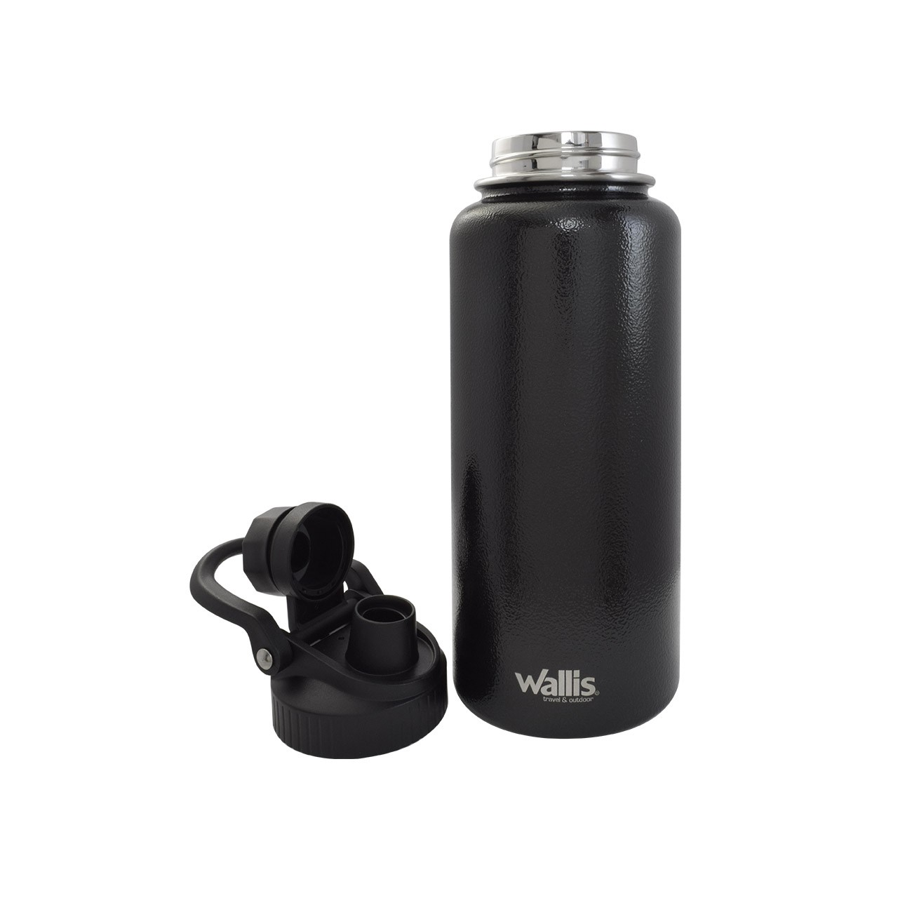 Cilindro t&eacute;rmico de acero inoxidable, 950 ml, negro martillado image number null