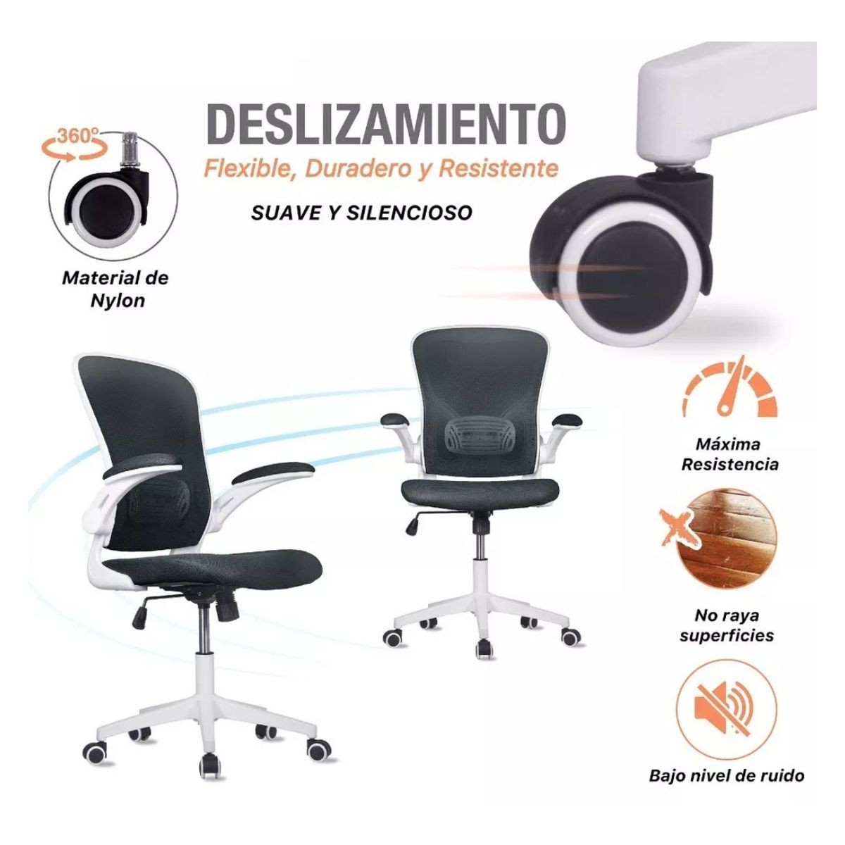 Silla Oficina Ejecutiva De Escritorio Ergon&oacute;mica Color Gris Plata image number null