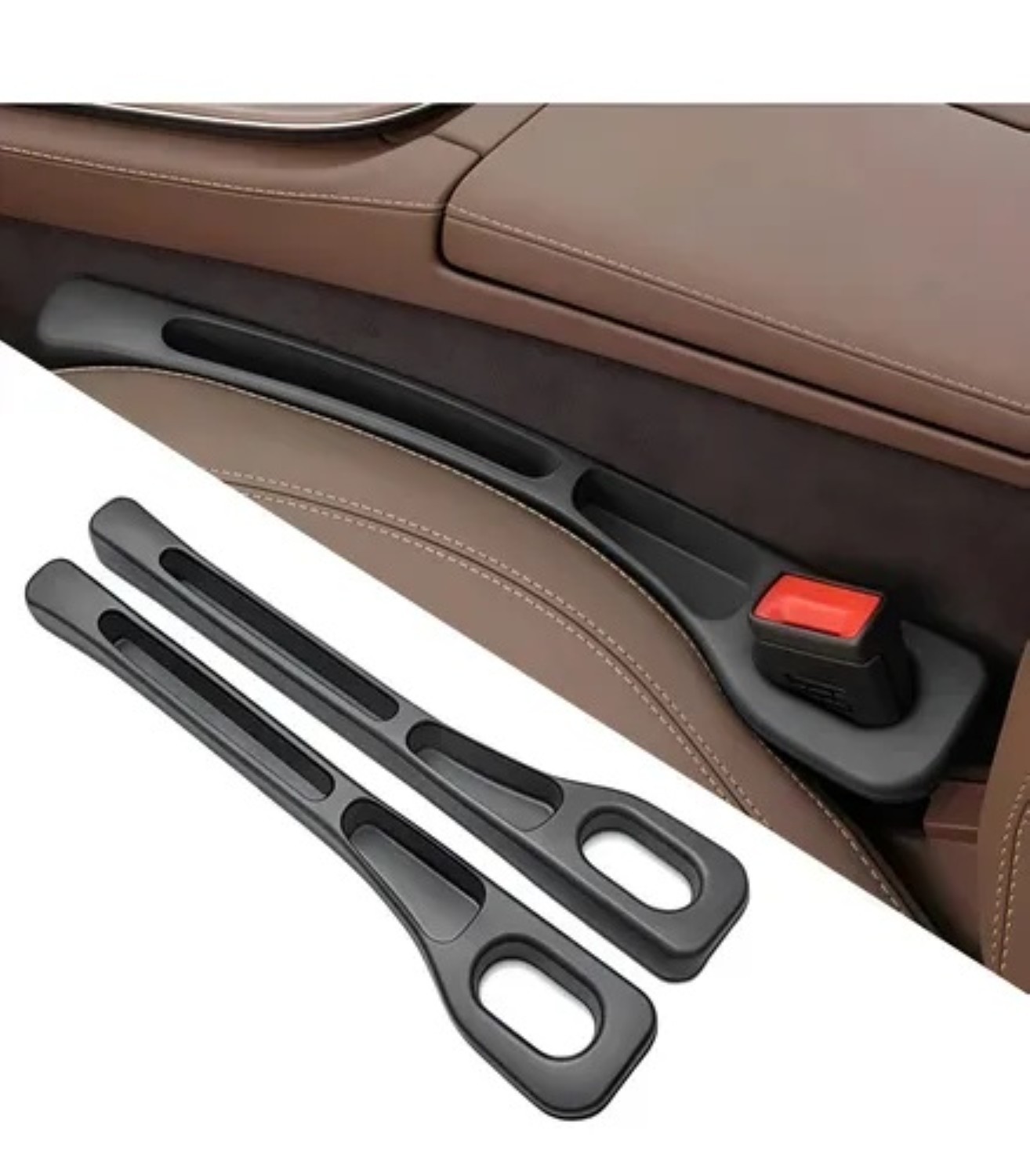 Organizador De Relleno Para Huecos De Asiento De Coche, 2pcs Negro image number null
