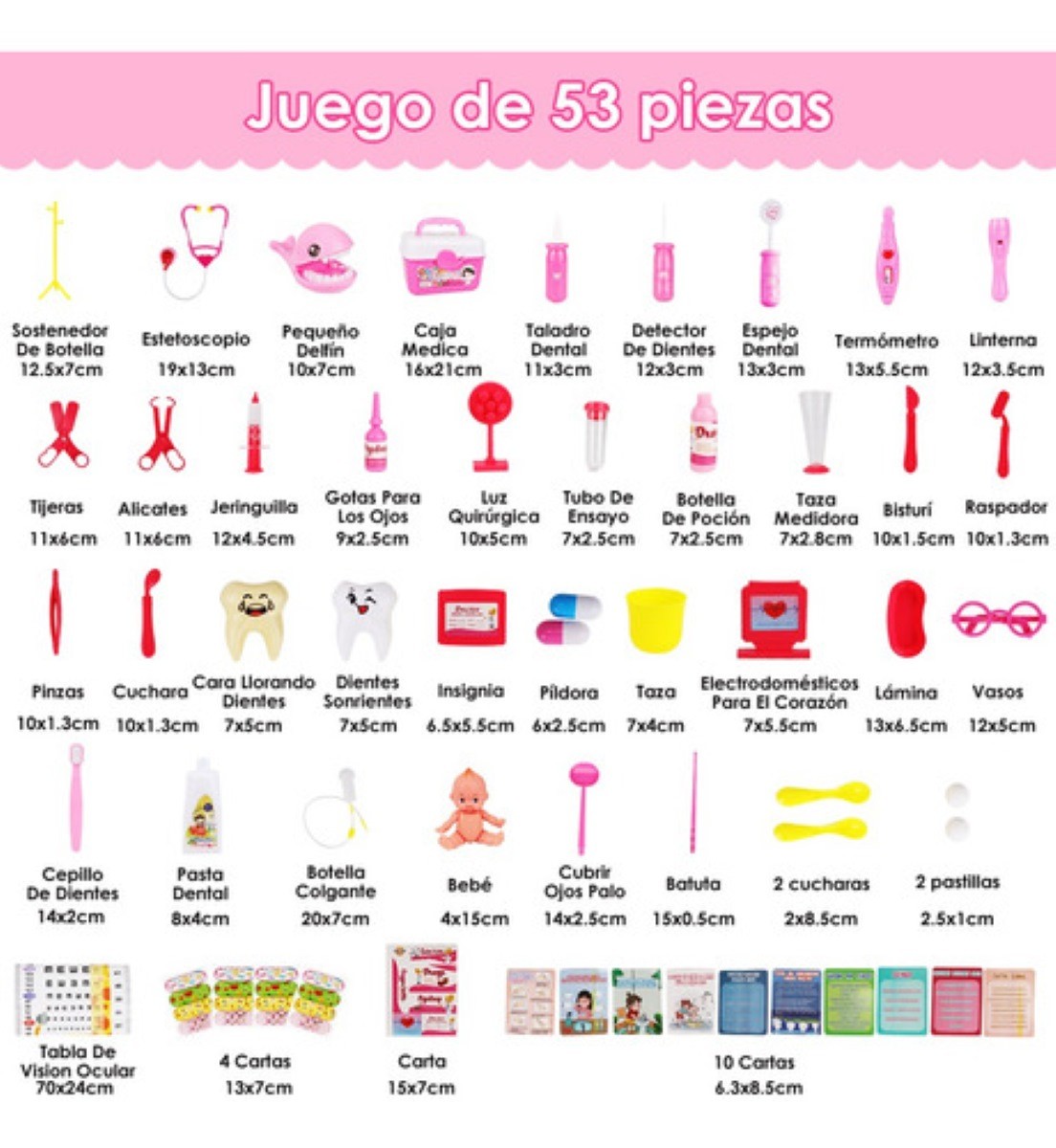 53 Piezas Kit De M&eacute;dico De Juguete Rol Para Ni&ntilde;o Con Caja image number null