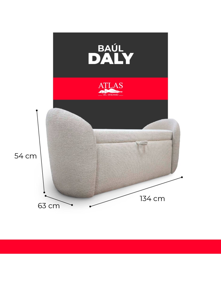 Ba&uacute;l de Almacenamiento Daly Beige, Tapa Abatible image number null