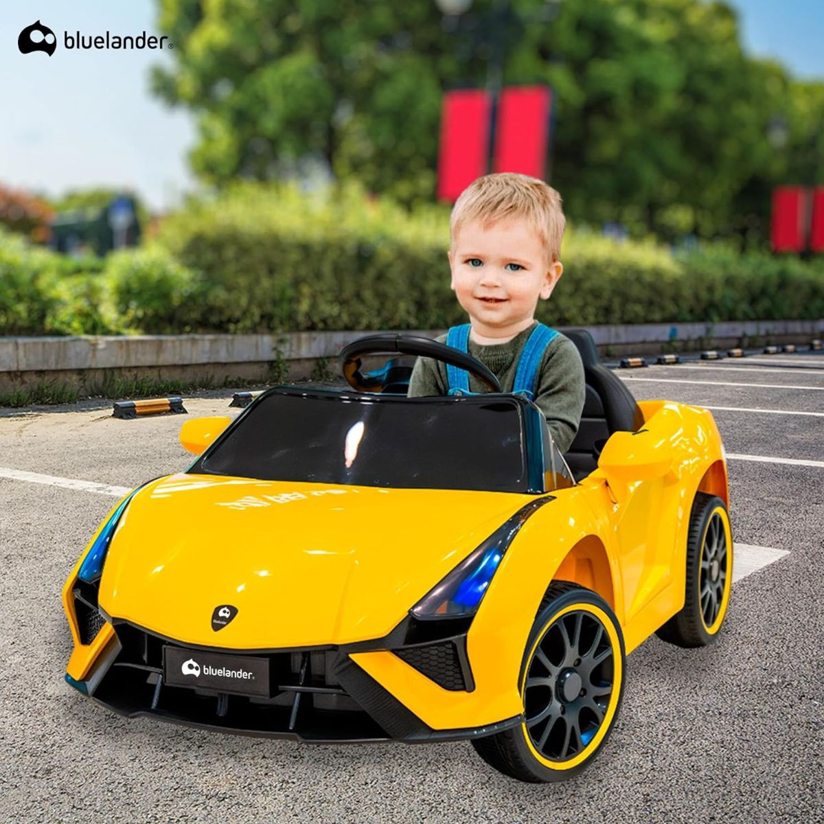Carro Electrico Tipo Lamborghini Montable 5KM/H, Luces LED, Puerto USB, Bluetooth, Bluelander image number null