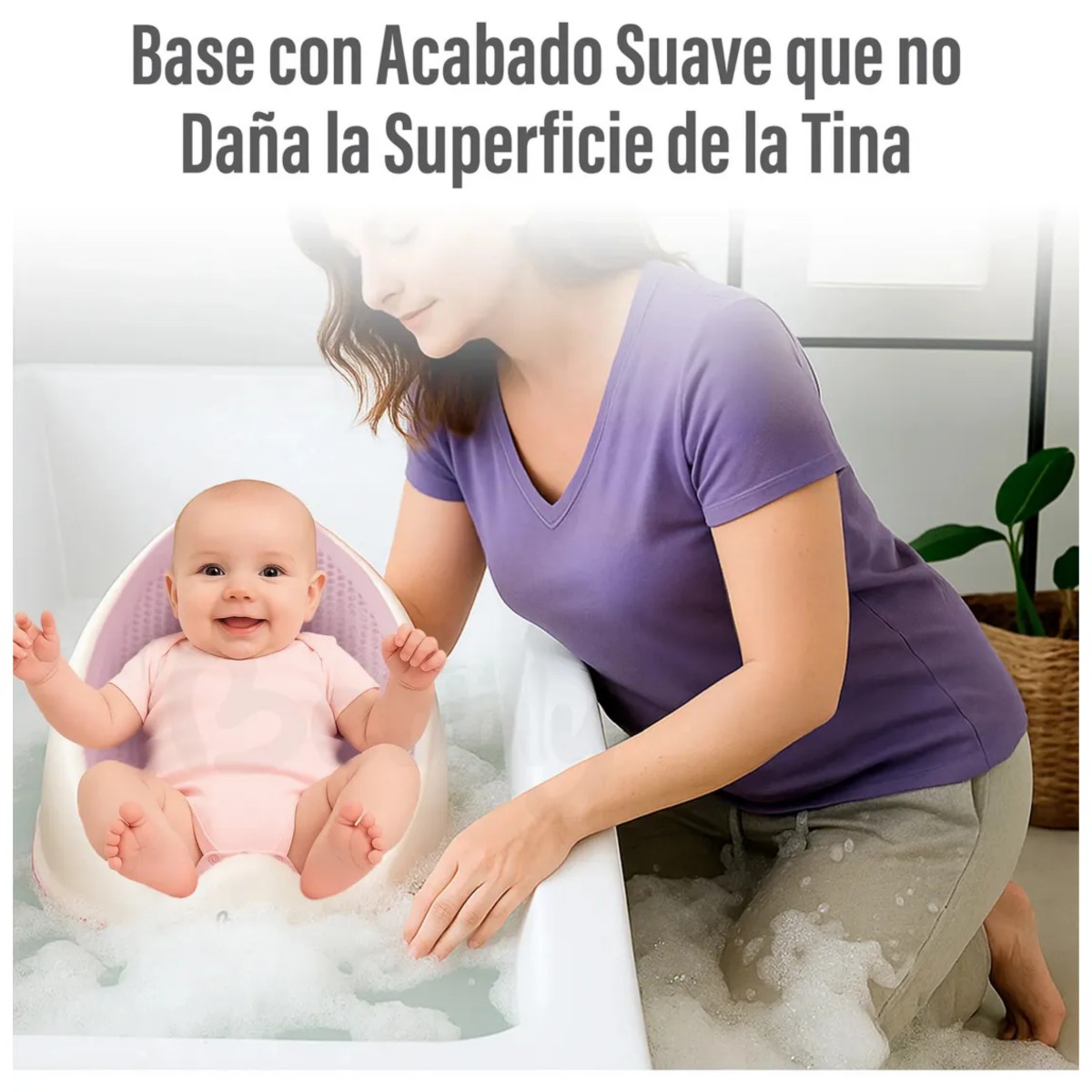 Soporte Para Ba&ntilde;era De Beb&eacute; Antideslizante Rosa image number null