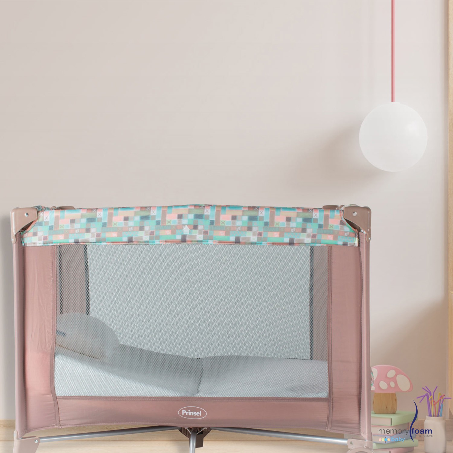 Memory Foam Colch&oacute;n Antirreflujo Plegable para Cuna de Viaje, 102 x 71 x12 cm. image number null